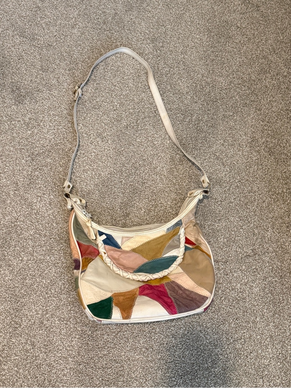 Genuine Leather shoulder bag with patch work design